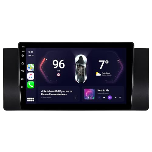JUNHUA 9" 2+32GB Autoradio GPS Navigation Für BMW E39 (5er, M5) E53 (X5) 530 520 525, Unterstützt Wireless Carplay Android Auto, 1280x800, DSP Bluetooth WiFi GPS von Junhua