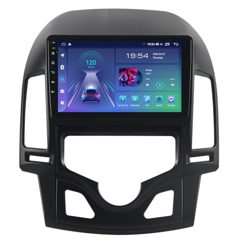 JUNHUA 9" Android 12 2GB+32GB Autoradio für Hyundai i30 MK1 FD 2007-2011 mit Automatic A/C, Unterstützt Wireless Carplay Android Auto GPS Bluetooth RDS GPS Radio von Junhua