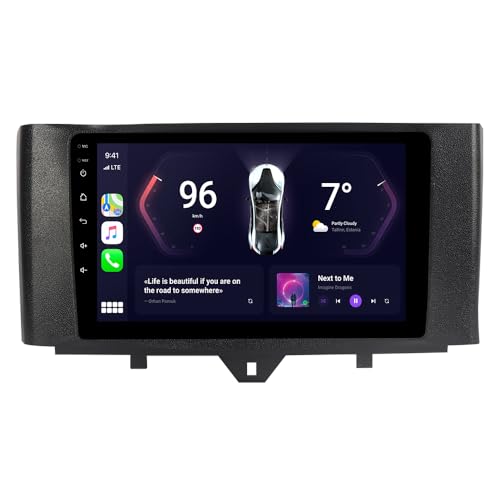 JUNHUA 9" Android 12 Autoradio Navi für SMART FORTWO II 451 2011-2015, 2+32GB Radio mit Wireless Carplay und Android Auto Bluetooth DSP USB von Junhua