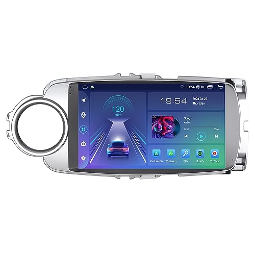 JUNHUA 9" Android 12 Autoradio mit 2+32GB Navi Ersaz für Toyota Yaris 2011-2018 Low-end, Unterstüzt 1280x800 Wireless Carplay Android Auto WiFi Bluetooth 5.1 GPS von Junhua