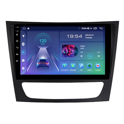 JUNHUA 9" Android 12 Autoradio mit Navigation 2+32GB Für Mercedes Benz W211 2003–2009, C219 2004–2009, Unterstützt Wireless Carplay Android Auto Bluetooth WiFi GPS (Android 122+32GB) von Junhua