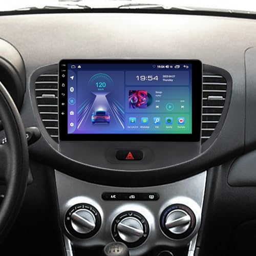 JUNHUA 9" Android 12 Autoradio mit navi 2G+32G Ersatz für Hyundai i10 I PA 2007-2012, Unterstüzt Wireless Carplay Android Auto, WiFi Bluetooth 5.1 GPS DSP Lenkrad BC USB von Junhua