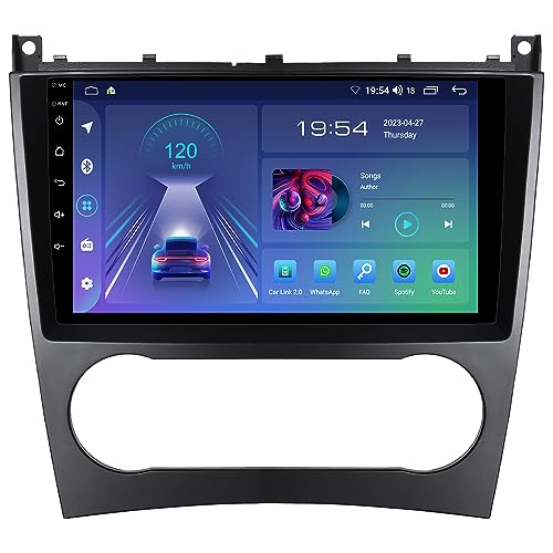 JUNHUA 9" Android 12 Wireless Carplay Android Auto 2+32GB Autoradio GPS Navi für Mercedes Benz C/CLK KLASSE C-Class W203 (2000–2004), mit Display1280x800, Unterstützt Bluetooth 5.1 WiFi USB von Junhua