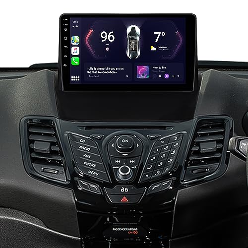 JUNHUA 9" Android Autoradio mit navi 2G+32G Ersatz für F ord Fiesta MK6 2008-2016, Unterstüzt Wireless Carplay Android Auto, WiFi Bluetooth 5.1 GPS DSP USB von Junhua