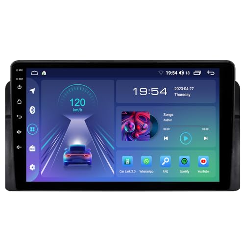 JUNHUA 9" Autoradio mit navi 2G+32G Ersatz für BMW E46 M3 325 3er 318 320, Unterstützt Wireless Carplay Android Auto, 1280x720 Pixel, DSP BT WiFi von Junhua