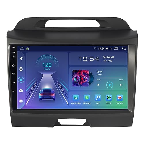 JUNHUA 9 Zoll Android 12 2GB+32GB Autoradio Navi für KIA SPORTAGE MK3 SL 2010-2015 Low-end, mit 1280x800, Unterstützt Wireless Carplay Android Auto GPS Bluetooth Radio WiFi von Junhua