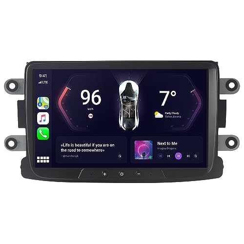 JUNHUA Android 12 Autoradio 2DIN Stereo 2G RAM+32G ROM für Renault Dacia Duster Sandero Logan Dokker, 8-Zoll-Touchscreen Wireless CarPlay Android Auto Bluetooth A2DP WiFi USB von Junhua