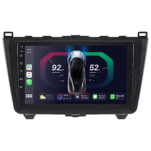 JUNHUA Android 12 Autoradio Stereo 2G RAM+32G ROM für Mazda 6 GH1 GH2 2007-2013 Low-End, mit 1280x800 9-Zoll Touchscreen Wireless CarPlay Android Auto Bluetooth WiFi USB GPS von Junhua