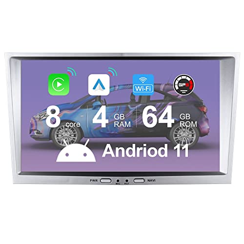 JUNHUA Silber Octa-Core 4+64GB Wireless Carplay Android Auto Autoradio GPS Navigation 8" Radio für Opel Vauxhall Astra Antara Vectra Corsa C D Zafira, Unterstützt BC Lenkrad Bluetooth DSP von Junhua