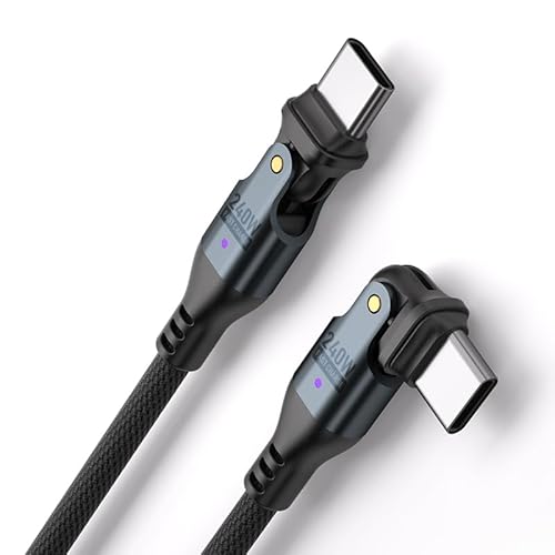 Junichi USB C auf USB C Kabel [1.8M] Doppelt 180° Drehen Sie 240W PD Schnellladekabel USB Typ C Kabel PD Schnellladegerät und Datenübertragung Ladegerät Kabel für allen Typ C Phone Laptop Tablets usw. von Junichi