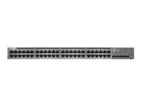 Juniper EX Series EX3400-48T - Switch - C3 - gemanaged - 48 x 10/100/1000 + 4 x Gigabit SFP / 10 Gigabit SFP+ + 2 x 40 Gigabit QSFP+ - Luftstrom von hinten nach vorne - Rackmount von Juniper Networks