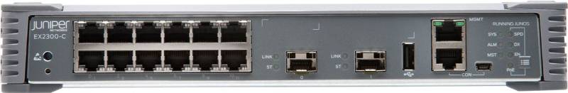 Juniper EX Series EX2300-C-12T - Switch - L3 - verwaltet - 12 x 10/100/1000 + 2 x Gigabit SFP / 10 Gigabit SFP+ - an Rack montierbar (EX2300-C-12T) von Juniper