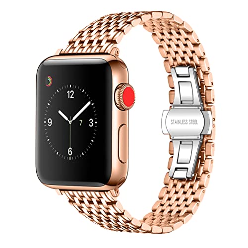 Juntan Compatible for Apple Watch 38mm 40mm 41m Uhrarmband Flexibel Ersatzgurt Frauen Männer Compatible for iWatch Series 9 8 7 6 SE 5 4 3 2 1 Sport Roségold von Juntan