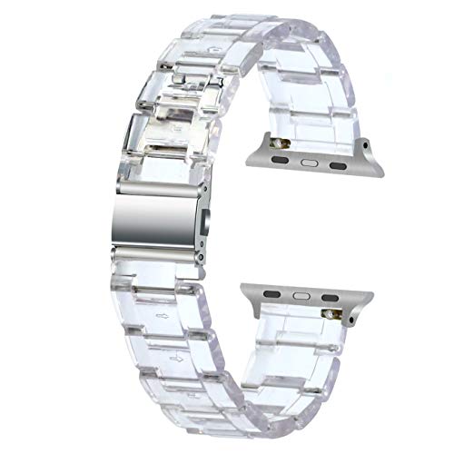 Juntan Compatible für Apple Watch 38mm 40mm 41mm Uhrenarmband Light Harz Transparent Armband Schnelle Veröffentlichung Ersatz Armbänder für iWatch SE Serie 8 7 6 5 4 3 2 1 von Juntan