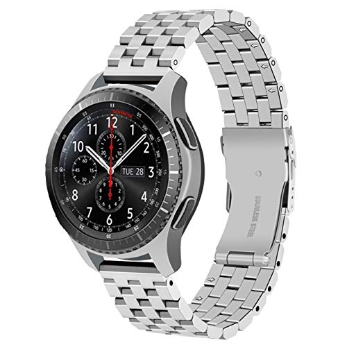 Juntan Fünf Zeilen Armband Kompatibel for Samsung Galaxy Watch 46mm / Galaxy Watch 3 45mm / Gear S3 Frontier Classic Edelstahl Uhrenarmband Silber Juntan Fünf Zeilen Armband Kompatibel for Samsung Galaxy Watch 46mm / Galaxy Watch 3 45mm / Gear S3 Frontier Classic Edelstahl Uhrenarmband Silber von Juntan