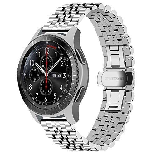 Juntan Kompatibel for Gear S3 Frontier/Classic Armband/Galaxy Watch 46mm 22mm massiver Edelstahl Business Uhrenarmbänder Quick Release Uhrenarmband für Damen Herren Silber Juntan Kompatibel for Gear S3 Frontier/Classic Armband/Galaxy Watch 46mm 22mm massiver Edelstahl Business Uhrenarmbänder Quick Release Uhrenarmband für Damen Herren Silber von Juntan