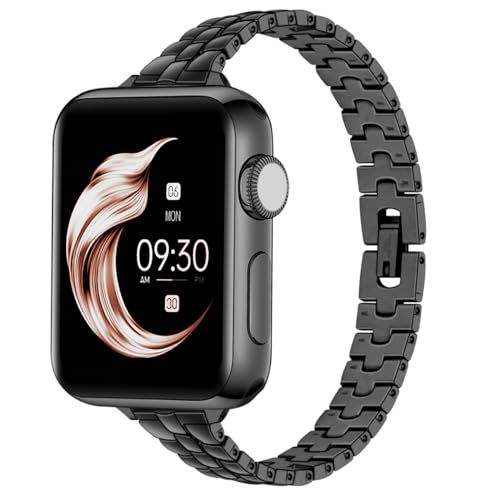 Juntan Slim Edelstahl Armband Kompatibel mit Apple Watch Armband für Frauen 49mm 45mm 44mm 42mm 41mm 40mm 38mm, Dressy Frauen für iWatch Uhrenarmband, Metallband für Series 9 8 SE 7 6 5 4 3 Ultra 2 1 Juntan Slim Edelstahl Armband Kompatibel mit Apple Watch Armband für Frauen 49mm 45mm 44mm 42mm 41mm 40mm 38mm, Dressy Frauen für iWatch Uhrenarmband, Metallband für Series 9 8 SE 7 6 5 4 3 Ultra 2 1 von Juntan