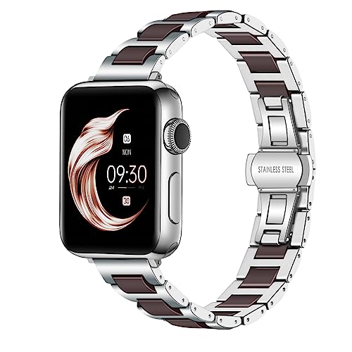 Juntan Uhrenarmbänder aus Keramik, Edelstahl, kompatibel mit Apple Watch, 38 mm, 40 mm, 41 mm, 42 mm, 44 mm, 45 mm, abnehmbare Glieder, Uhrenarmband für iWatch Serie 8, 7, 6, 5, 4, 3, 2, 1, SE, Blau / Juntan Uhrenarmbänder aus Keramik, Edelstahl, kompatibel mit Apple Watch, 38 mm, 40 mm, 41 mm, 42 mm, 44 mm, 45 mm, abnehmbare Glieder, Uhrenarmband für iWatch Serie 8, 7, 6, 5, 4, 3, 2, 1, SE, Blau / von Juntan