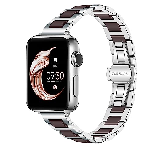 Juntan Uhrenarmbänder aus Keramik, Edelstahl, kompatibel mit Apple Watch, 38 mm, 40 mm, 41 mm, 42 mm, 44 mm, 45 mm, abnehmbare Glieder, Uhrenarmband für iWatch Serie 8, 7, 6, 5, 4, 3, 2, 1, SE, Blau / von Juntan