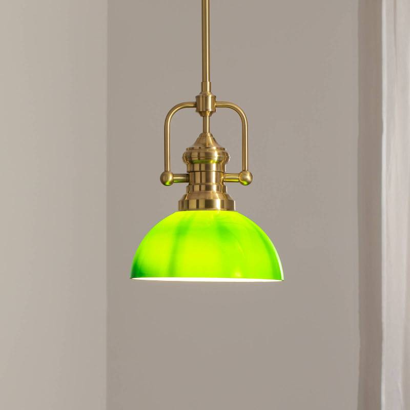 Hängeleuchte Platino, gold/grün, Glas, 1-flammig, E27 von Jupiter