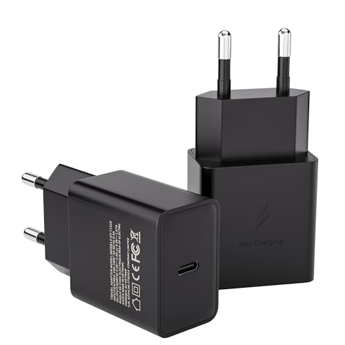 2er-Pack 15W USB C Ladegerät Netzteil PD Schnellladegerät Ladestecker kompatibel mit Samsung Galaxy S8, S9, S10 Plus, S10e 5G, S20, S21, A50, A51, A40, A34, A33, A30, A20, A20e, Z Flip3, Z Fold2 5G von JupptElectronics