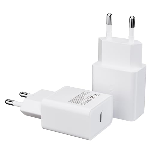 2er Pack USB C Ladegerät Stecker, Schnellladegerät Typ C Handy Netzteil Adapter Ladeadapter für Samsung Galaxy A54 A53 A34 A33 A14 A13 5g M54 M53 M34 M33 M14 A70 A52 M52 M51 S8 S9 S10 S20 S21 Plus von JupptElectronics