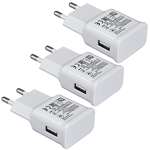 3-Pack Ladegerät USB Adaptive Fast Charging Ladestecker Kompatibel mit Samsung Galaxy S20 S10 S6 S7 S8 S9/Edge/Plus/Active, Note 5 8 9 10, iPhone 11 Pro/X 8/7, Ersatz-Original Schnellladegerät von JupptElectronics