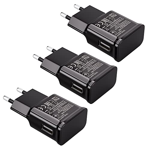 3-Pack USB Ladegerät 15W Ladestecker Kompatibel mit Samsung S21 S20 S10 S6 S7 S8 S9 / Edge/Plus/Active, A20e, A51, Z Flip4, Z Fold4 5G, Note 9 10 Schnellladung, Ersatz-Original Schnellladegerät von JupptElectronics