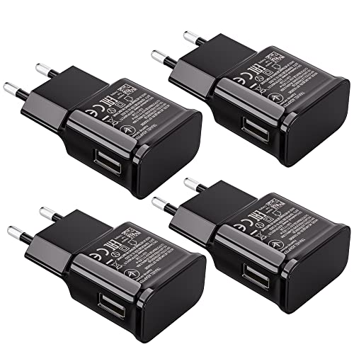 4-Pack USB Ladegerät Stecker, Schnellladegerät Netzteil Adapter Kompatibel mit Samsung Galaxy S20 S10 S6 S7 S8 S9/Edge/Plus/Active, Note 5 8 9 für iPhone 11 Pro/X 8/7, Handy Schnellladestecker von JupptElectronics