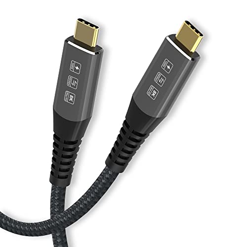 USB 4 Kabel USB-C Kompatibel mit Thunderbolt 4/Thunderbolt 3 8K@30Hz 5K@60Hz 4K@120Hz Video 40Gbps Datenrate 20V 5A 100W Schnellladung für Telefone, Tablets, Laptops, Hub, Docking-Station (1.8M) von JupptElectronics