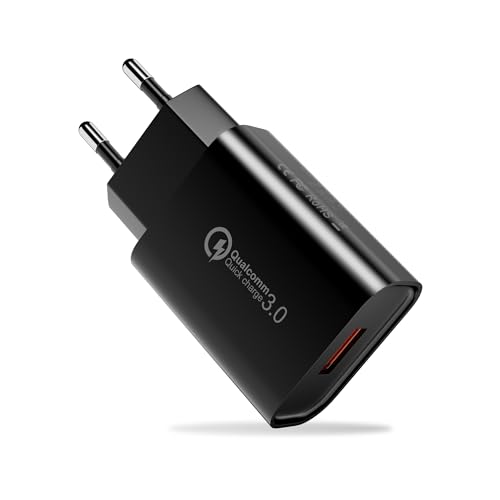 USB Ladegerät Ladestecker, 18W Quick Charge 3.0 Schnellladegerät Netzteil Schnellladeadapter für Samsung Galaxy S23/S22/S21/S20/S10/S9/S8/A34/A14/Z Flip 3, iPhone 15/14/13/12/11/SE, Huawei, Xiaomi von JupptElectronics