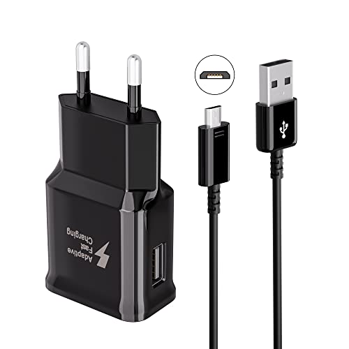 USB Ladegerät Stecker, Adaptive Schnellladung Schnellladegerät Netzteil mit Micro-USB Ladekabel 1,5 M Kompatibel mit Samsung Galaxy S7 Edge S6 Edge S5 S4 S3 A6 J7 J6 J5 J3 Note5/4/2 Tab S Tab S2 von JupptElectronics