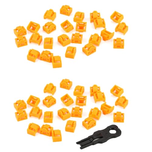 Juqoyue 500 Stück Orange RJ45 Port Ethernet LAN Hub Anti-Abdeckung Stecker Kappe Blockout-Schutz mit Eigenem Schloss und Schlüssel von Juqoyue