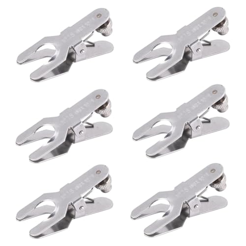 Juqoyue 6-Teiliges Labor-Klemmstück, Edelstahl-Klemmstück, Becherhalter, Kolbenklemme, Metall-Laborklemme, Kugelgelenkklemme, Modell 18 von Juqoyue