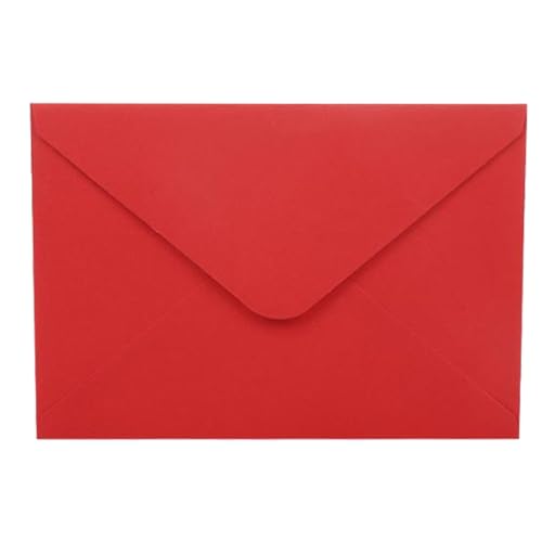Juqoyue Geschenkkarten-Umschläge, Kleine Umschlagtaschen, 50 Farbenfrohe 13,5x18,5cm Mini-Umschläge in Dunkelrot von Juqoyue