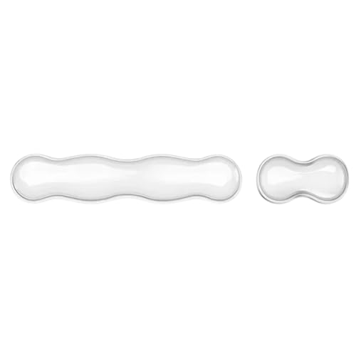 Juqoyue Gummi-Mauspad mit Handballenauflage, Tastaturablage, rutschfeste Transparente Silikon-Handballenauflage für Den Schreibtisch oder das Büro von Juqoyue