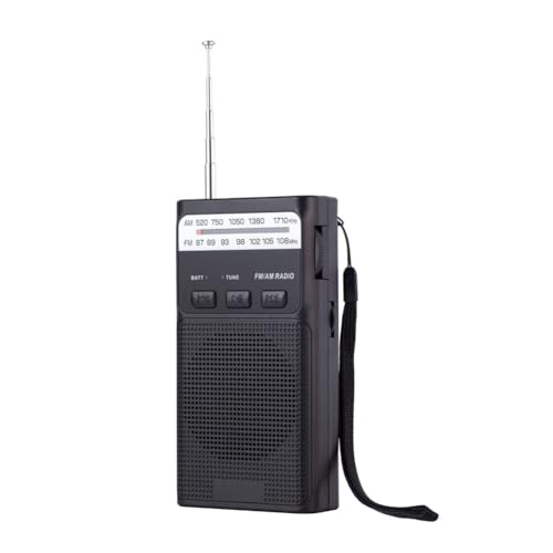 Juqoyue Mini-Taschenradio FM AM Tragbar Wiederaufladbar mit LED-Taschenlampe Unterstützt 3,5-mm-Kopfhörer TF-Karte Schwarz Juqoyue Mini-Taschenradio FM AM Tragbar Wiederaufladbar mit LED-Taschenlampe Unterstützt 3,5-mm-Kopfhörer TF-Karte Schwarz von Juqoyue