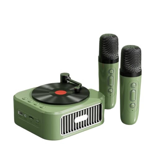 Juqoyue Retro Bluetooth5.3-Lautsprecher mit 2 Mikrofonen im Stil Eines Phonographen Aus Dem 18. Jahrhundert, 360°-Stereo-Sound, Vinyl-Schallplatte C von Juqoyue