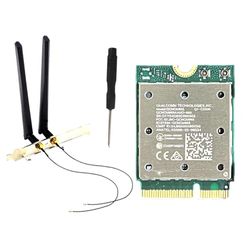 Juqoyue Tri Band WiFi7 QCNCM865 Wireless WiFi Card WiFi7 QCNCM865 Wireless 2.4Gbps Bluetooth 5.4 Wireless Wi-Fi für Win11 für 802.11be M.2 NGFF WLAN WiFi-Karte Nur Antenne für Win11 Juqoyue Tri Band WiFi7 QCNCM865 Wireless WiFi Card WiFi7 QCNCM865 Wireless 2.4Gbps Bluetooth 5.4 Wireless Wi-Fi für Win11 für 802.11be M.2 NGFF WLAN WiFi-Karte Nur Antenne für Win11 von Juqoyue