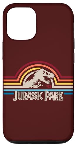 Hülle für iPhone 12/12 Pro Jurassic Park Pop Stripe Rex Silhouette Classic Logo von Jurassic Park