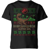 Jurassic Park Clever Girl Kids' Christmas T-Shirt - Black - 5-6 Jahre von Jurassic Park