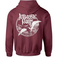 Jurassic Park Evergreen Flying Threat Zipped Hoodie - Burgundy - M von Jurassic Park