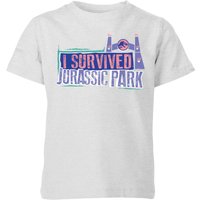 Jurassic Park I Survived Jurassic Park Kids' T-Shirt - Grey - 11-12 Jahre von Jurassic Park