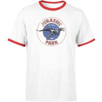 Jurassic Park Jurassic Target Unisex Ringer T-Shirt - Weiß/Rot - M von Jurassic Park