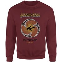 Jurassic Park Life Finds A Way Tour Sweatshirt - Burgunder - L von Jurassic Park