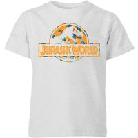 Jurassic Park Logo Tropical Kids' T-Shirt - Grey - 11-12 Jahre von Jurassic Park