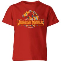 Jurassic Park Logo Tropical Kids' T-Shirt - Red - 7-8 Jahre von Jurassic Park