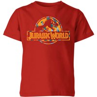 Jurassic Park Logo Tropical Kids' T-Shirt - Red - 9-10 Jahre von Original Hero