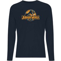 Jurassic Park Logo Tropical Men's Long Sleeve T-Shirt - Navy - M von Jurassic Park