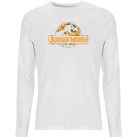Jurassic Park Logo Tropical Men's Long Sleeve T-Shirt - White - XL von Original Hero